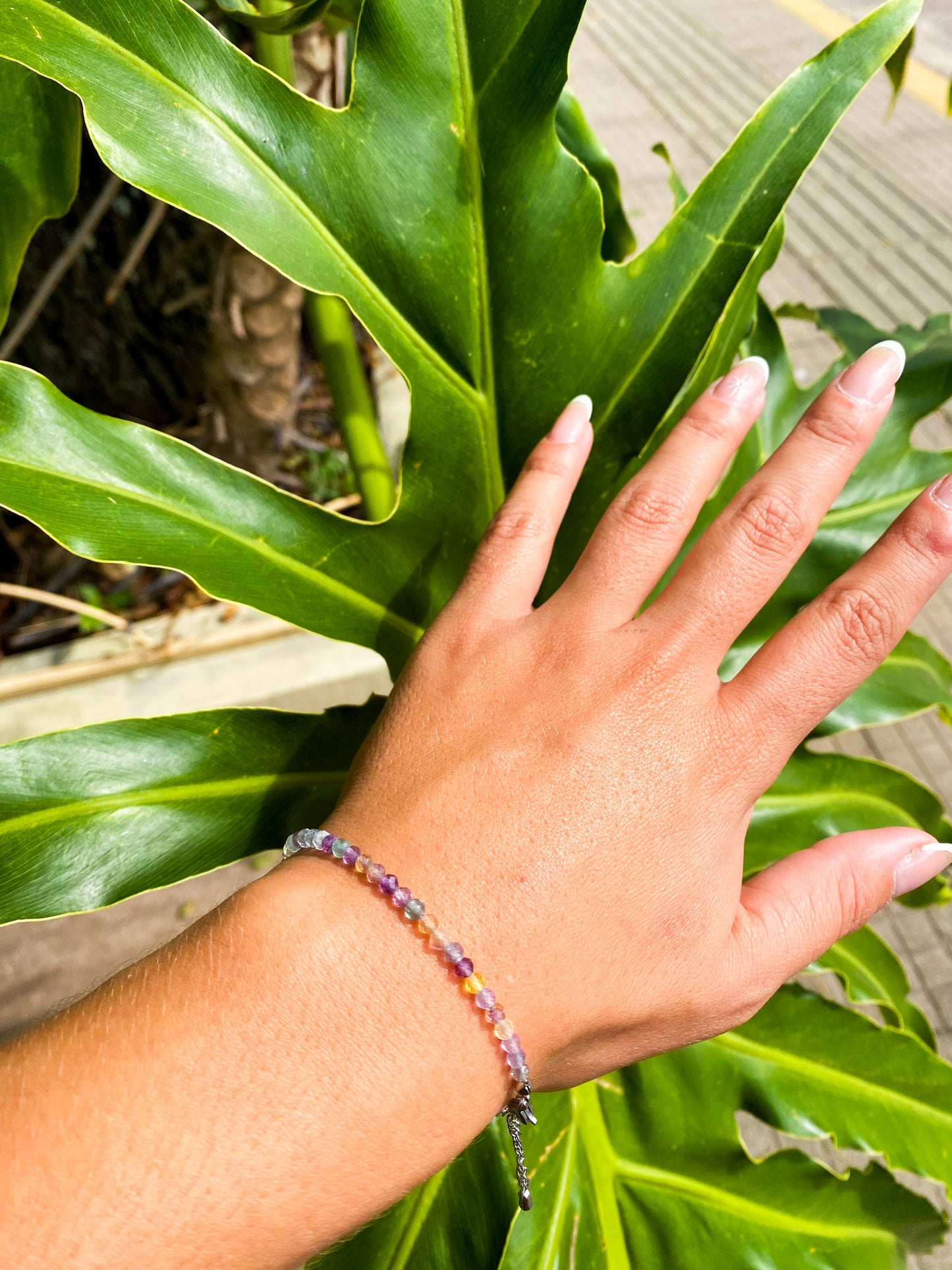Pulseira de Fluorita Natural Facetada