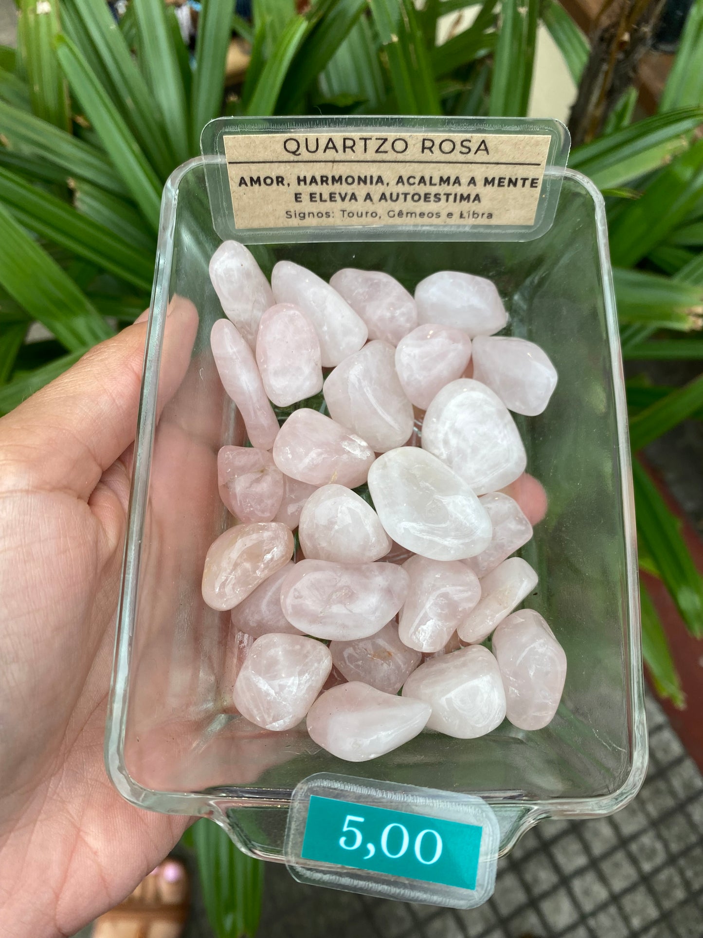 Pedra Rolada de Quartzo Rosa natural