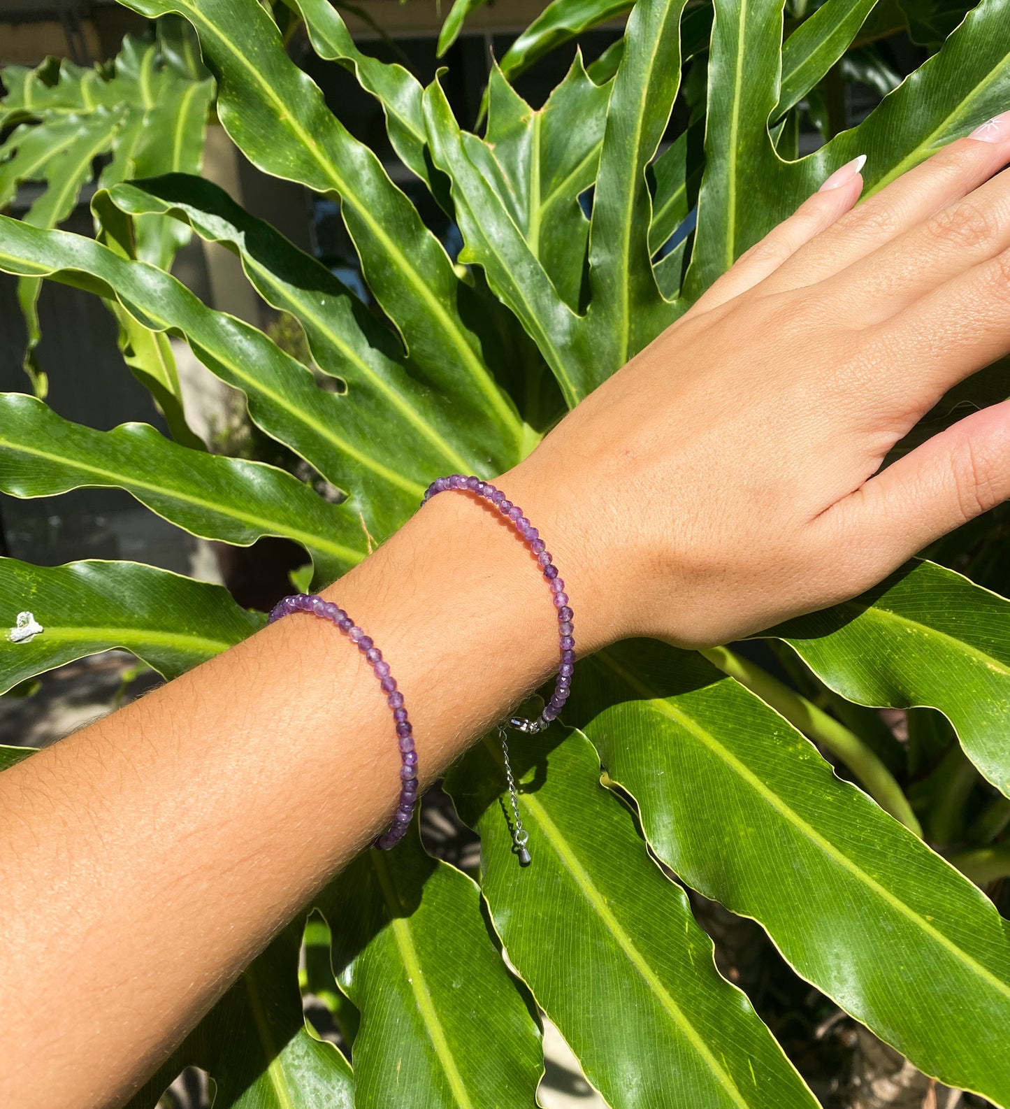 Pulseira de Ametista Natural Facetada