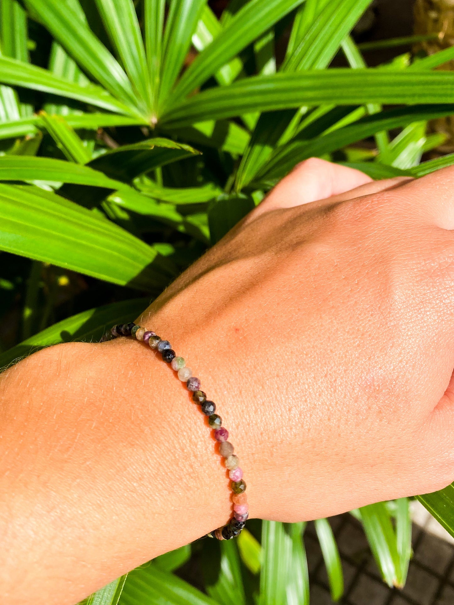 Pulseira de Turmalina Melancia Natural Facetada