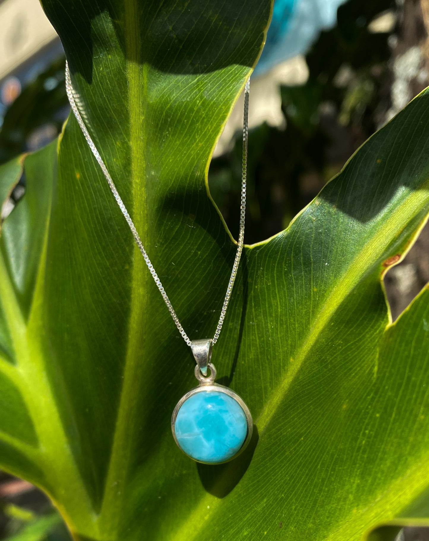 Pingente de Larimar Natural em Prata 925