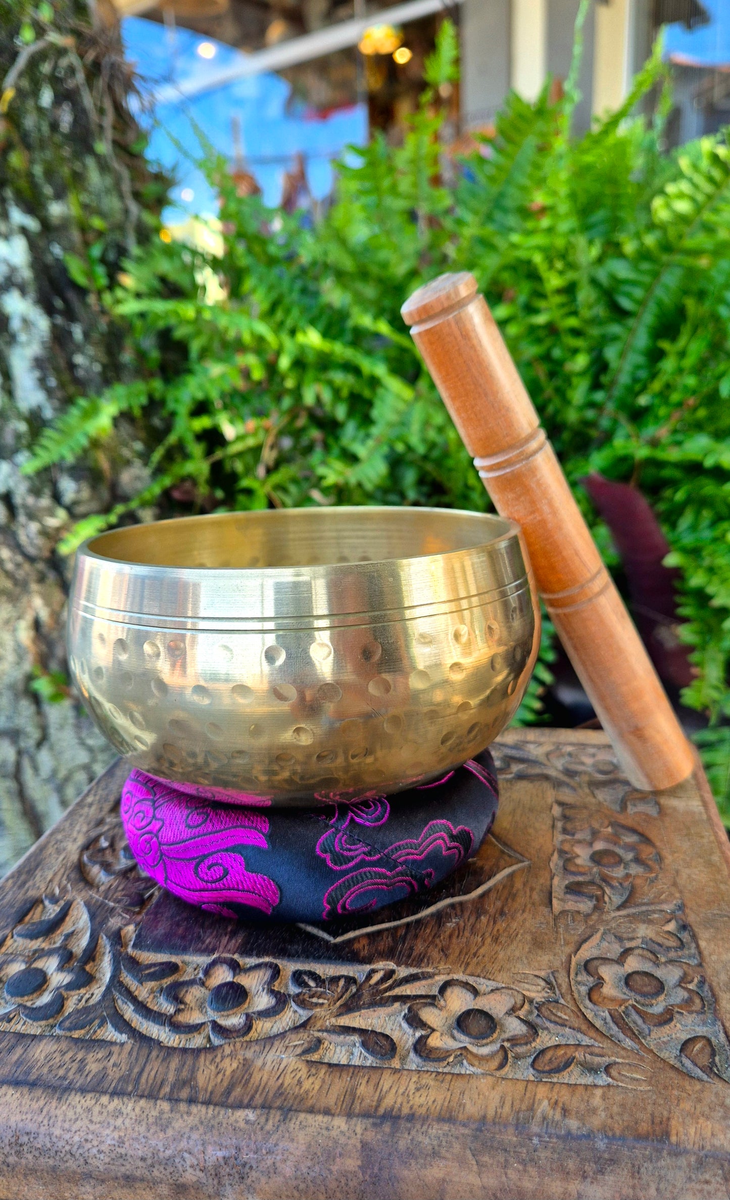 Tigela Tibetana M Dourada