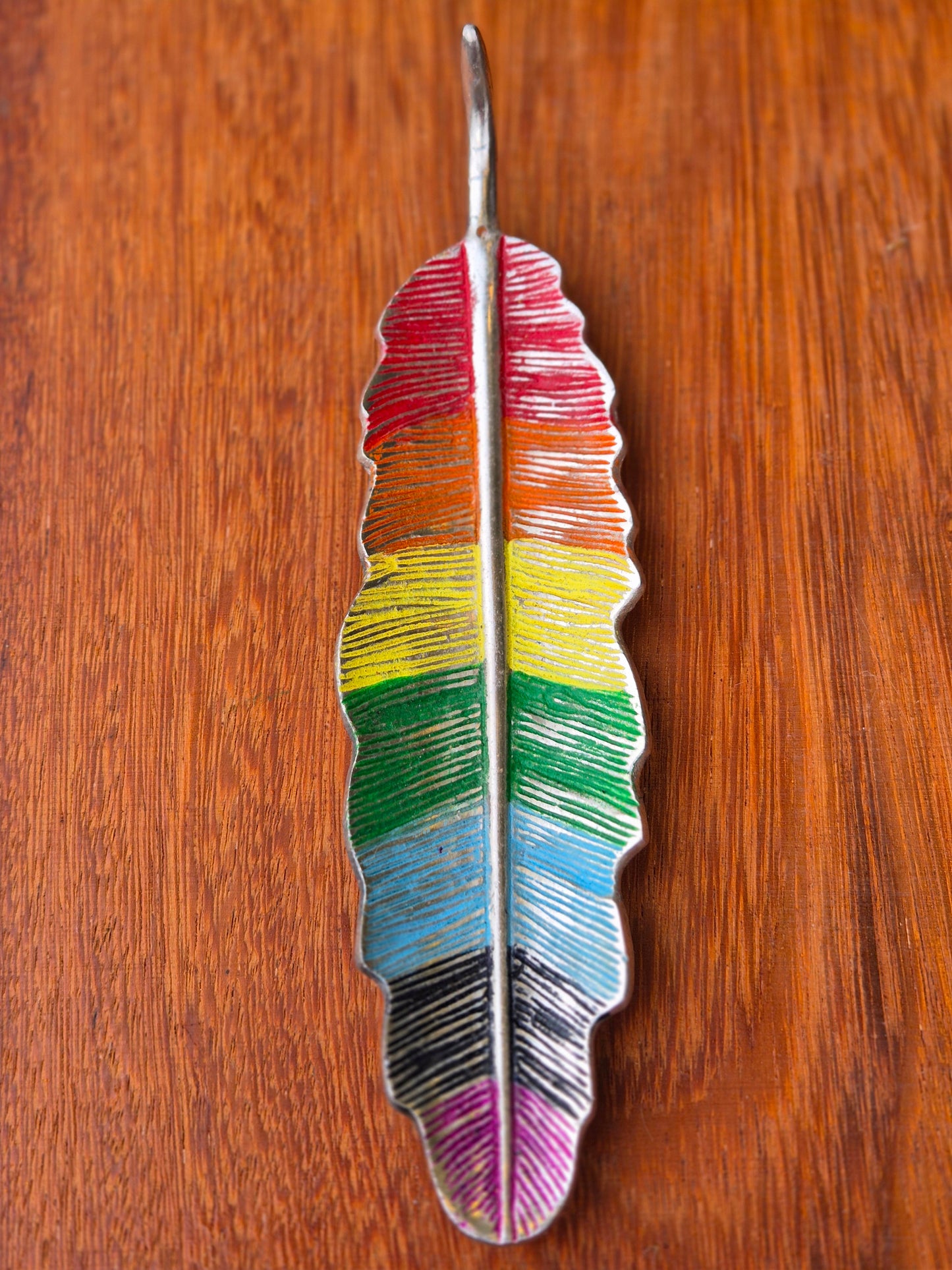 Incensário Pena Arco-Íris