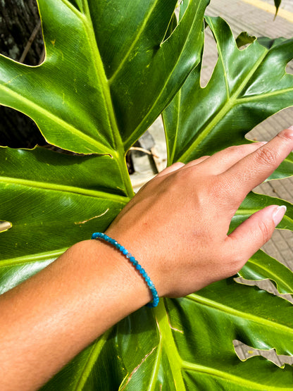 Pulseira de Apatita Azul Natural Facetada