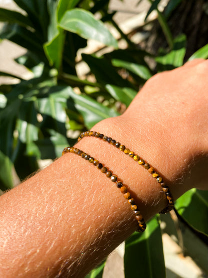 Pulseira de Olho de Tigre Natural Facetada