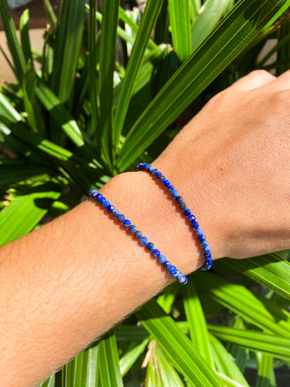 Pulseira de Lápis-Lazúli Natural Facetada
