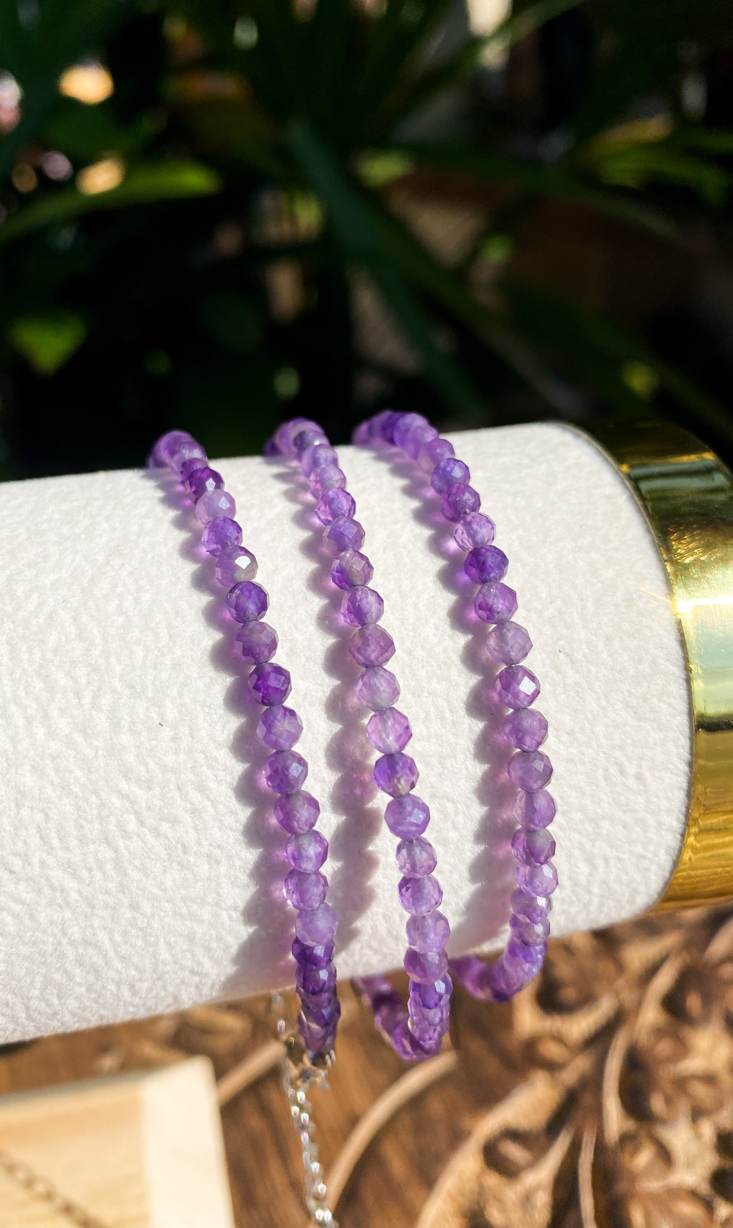 Pulseira de Ametista Natural Facetada