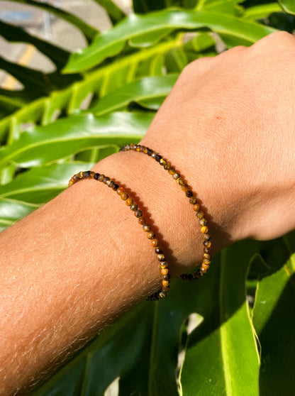 Pulseira de Olho de Tigre Natural Facetada