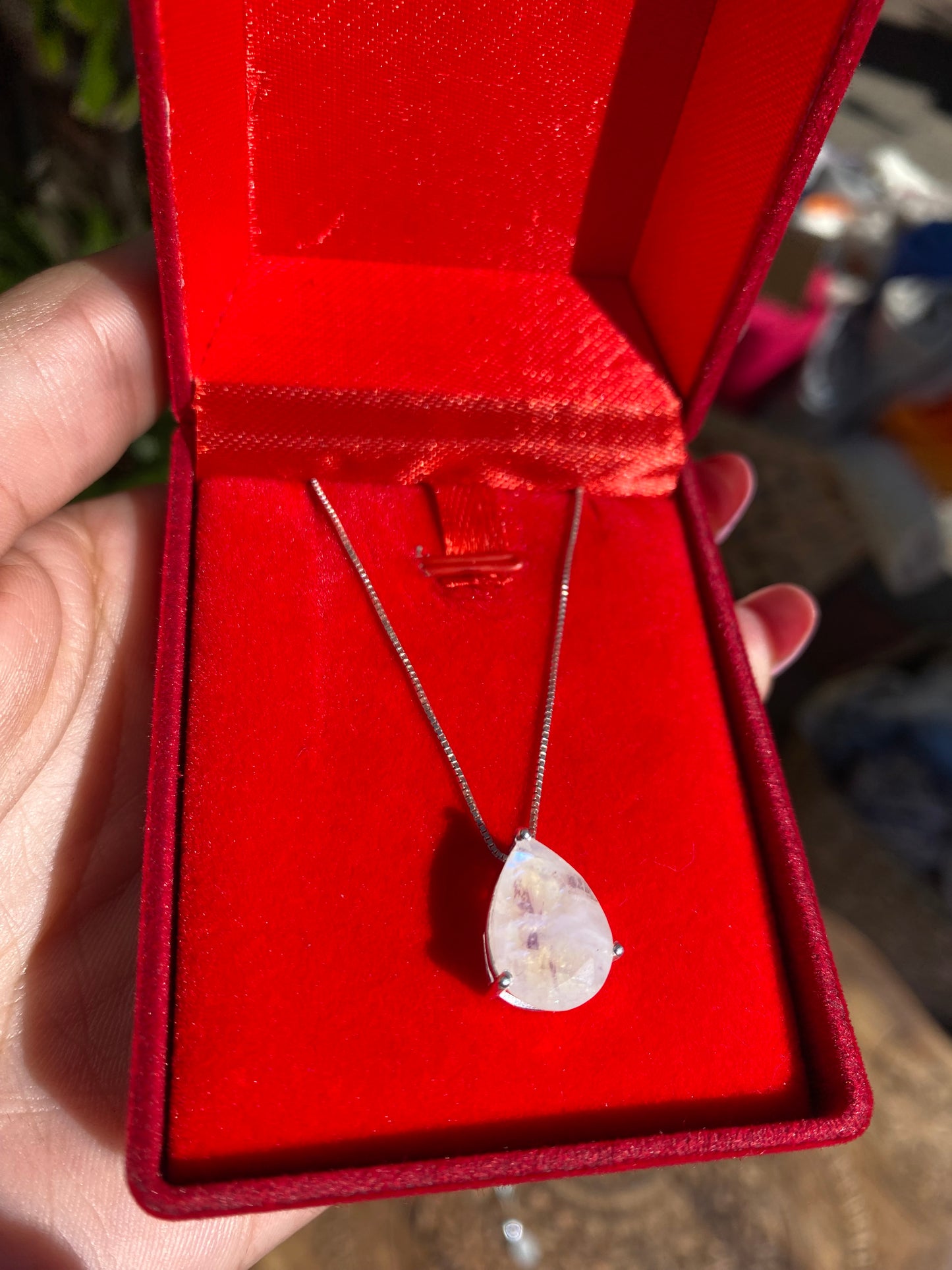 Pingente Gota em Prata 925 Pedra da Lua