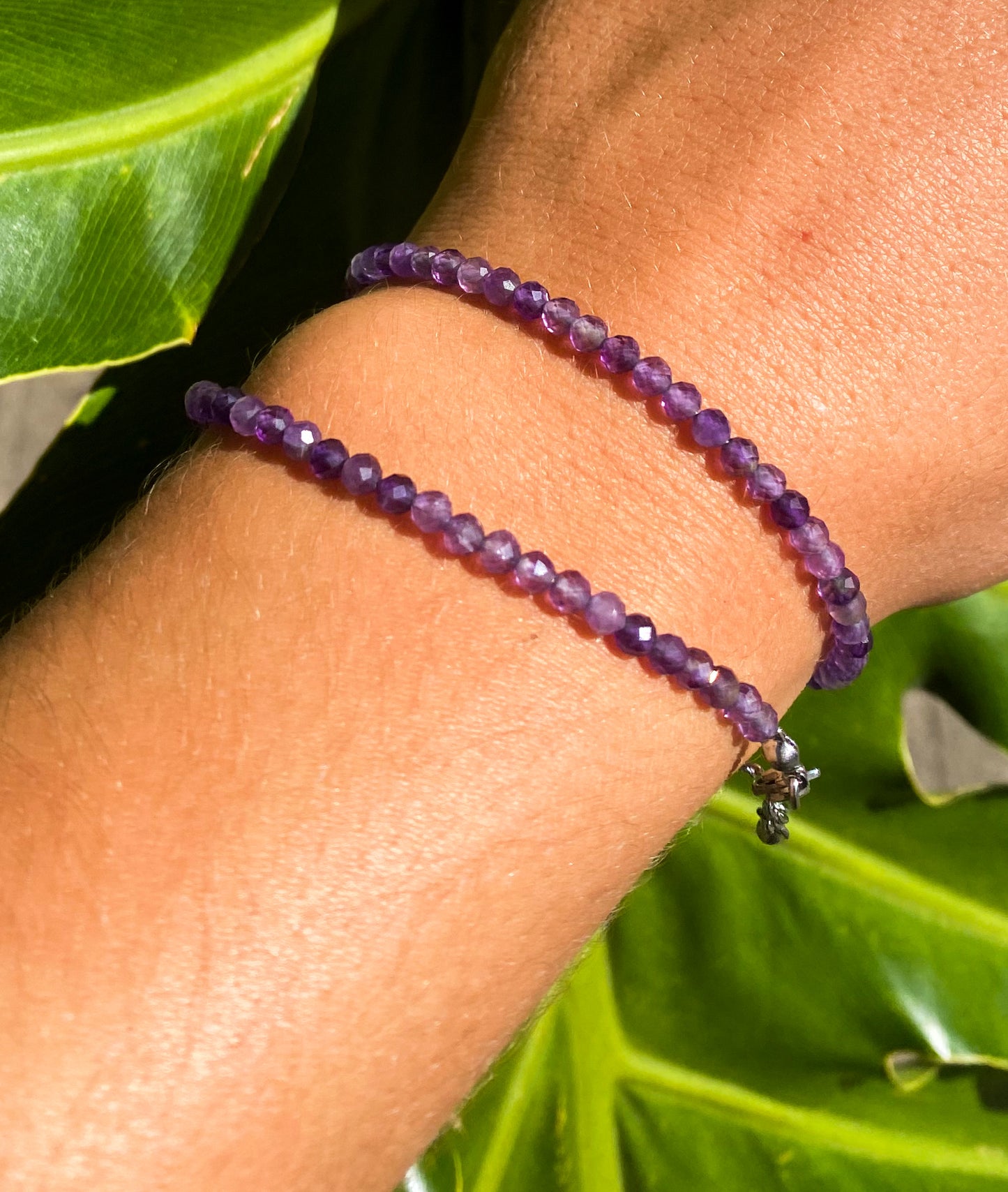 Pulseira de Ametista Natural Facetada