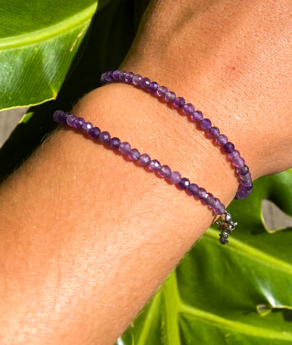 Pulseira de Ametista Natural Facetada