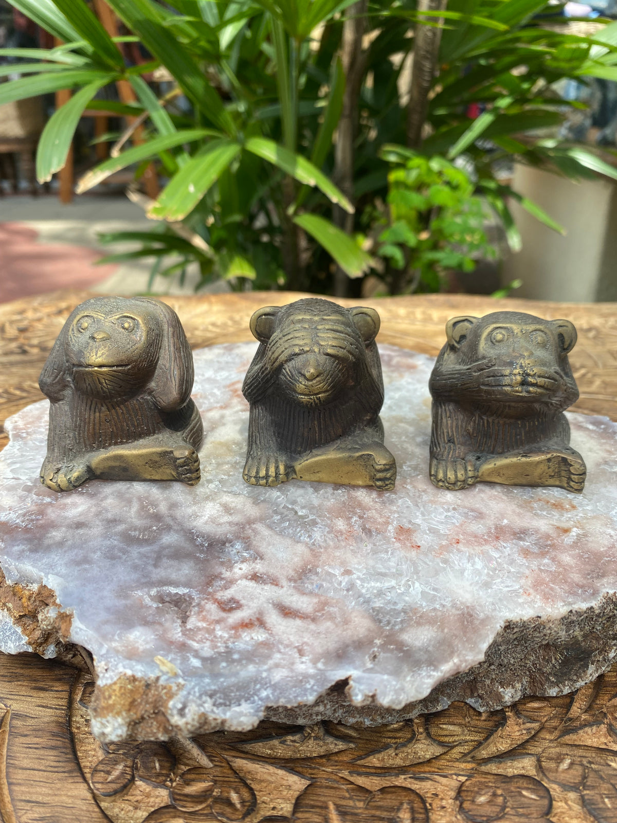 Três Macacos Sábios em Bronze