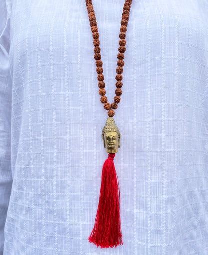 Japamala Sementes de Rudraksha e Pingente Buda