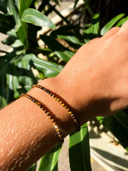 Pulseira de Olho de Tigre Natural Facetada