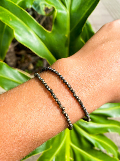 Pulseira de Pirita Natural Facetada