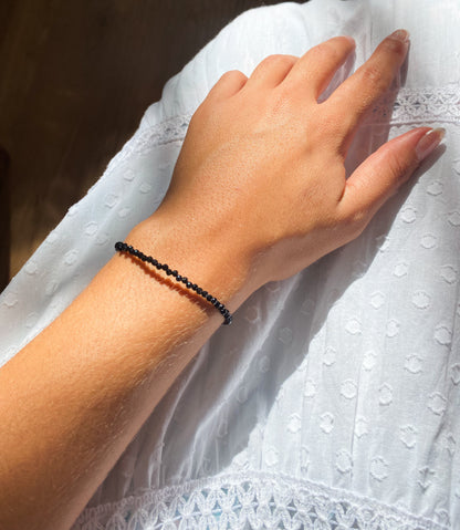 Pulseira de Ônix Natural Facetada