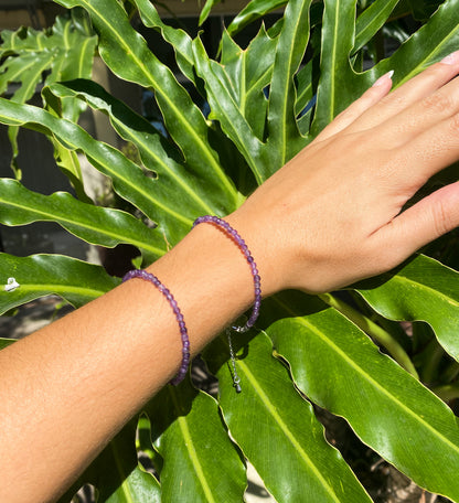 Pulseira de Ametista Natural Facetada