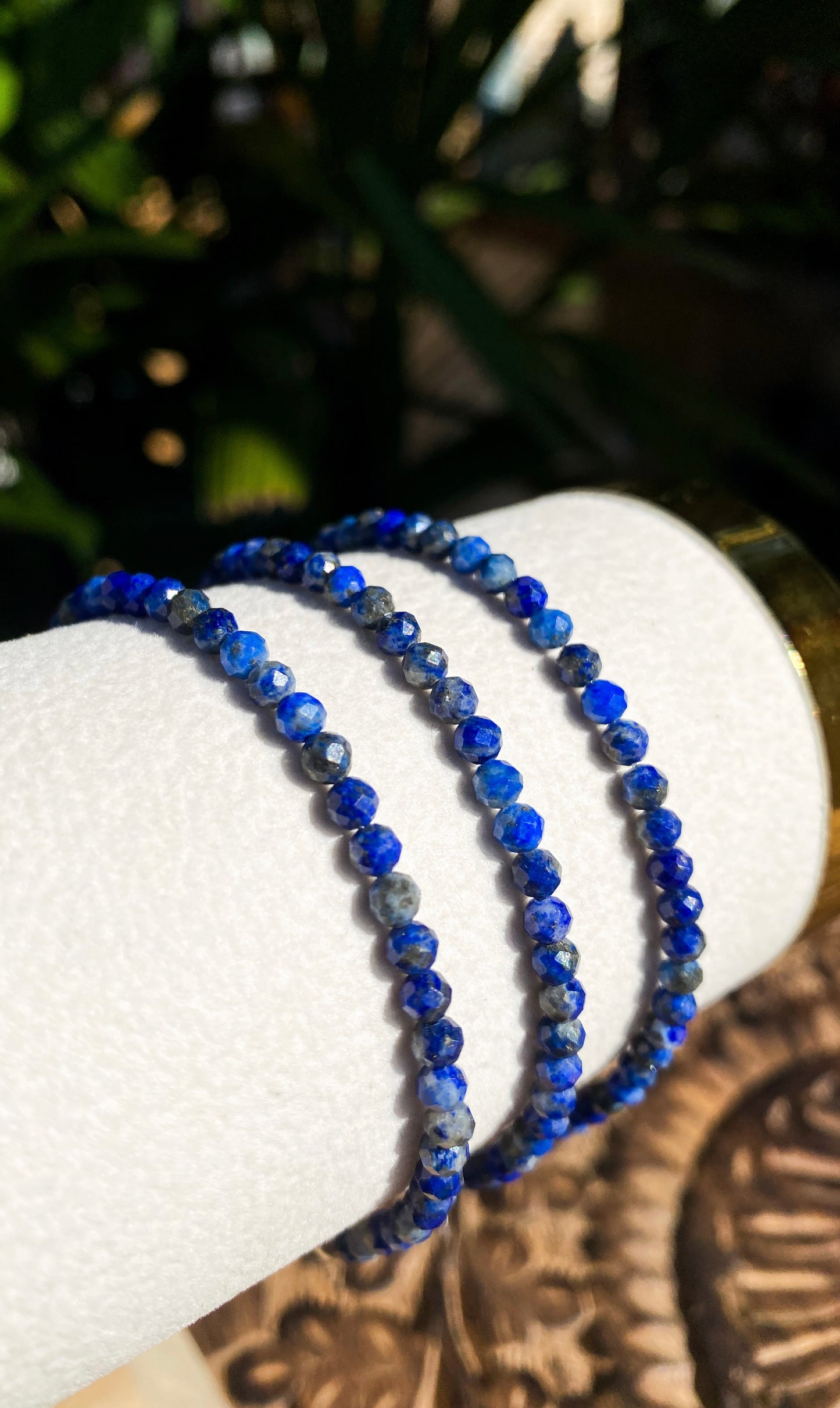 Pulseira de Lápis-Lazúli Natural Facetada