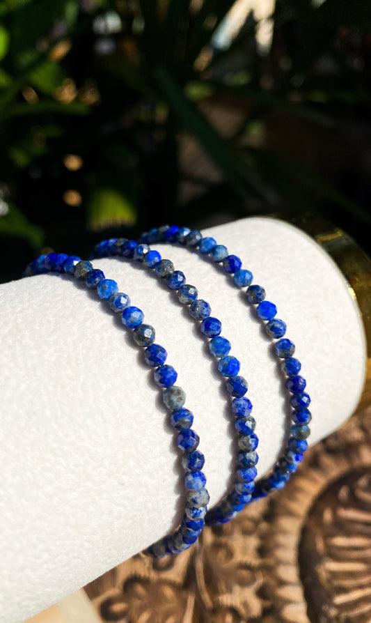 Pulseira de Lápis-Lazúli Natural Facetada
