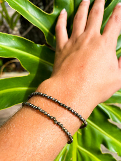 Pulseira de Pirita Natural Facetada