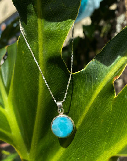 Pingente de Larimar Natural em Prata 925