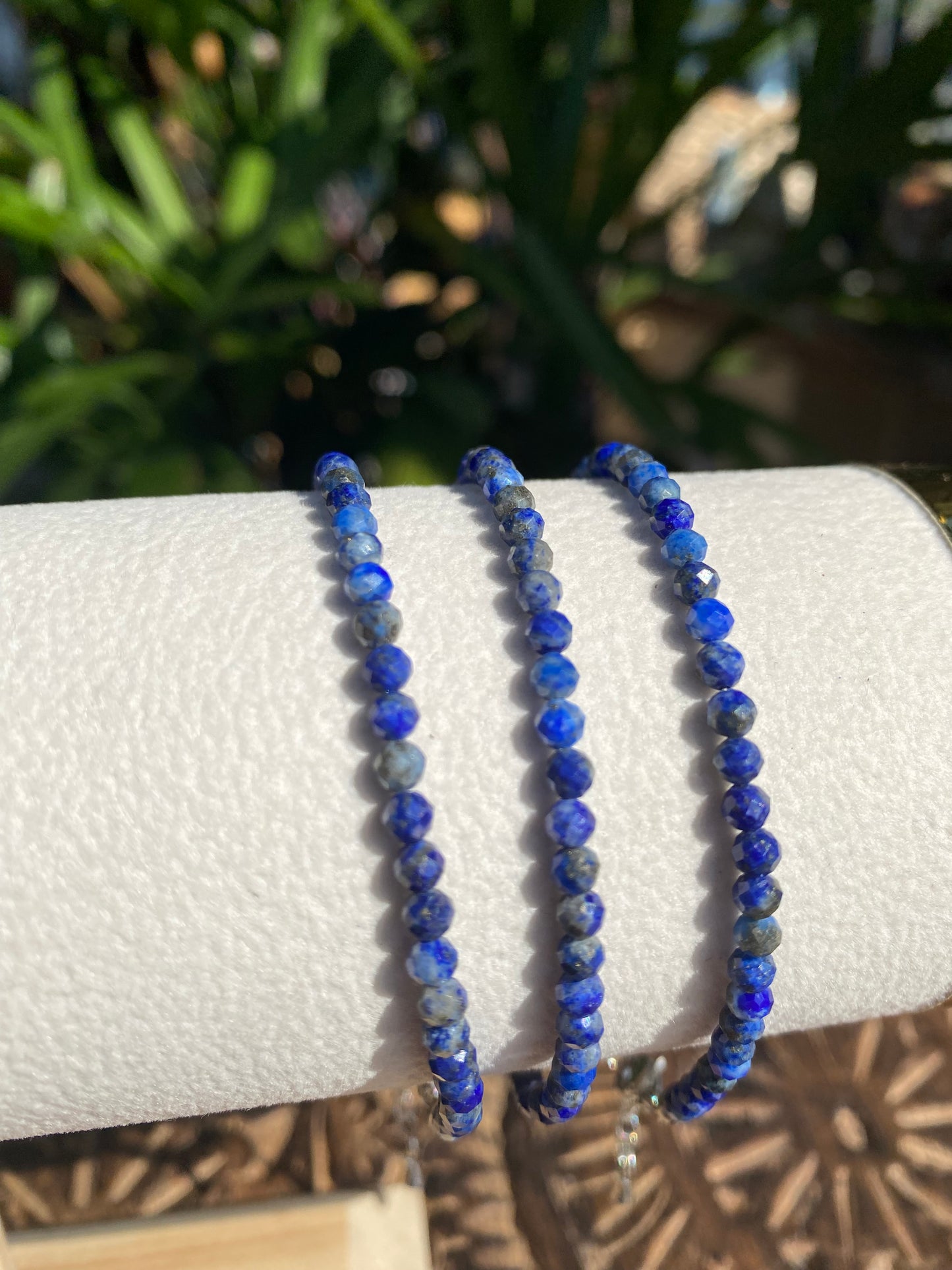 Pulseira de Lápis-Lazúli Natural Facetada