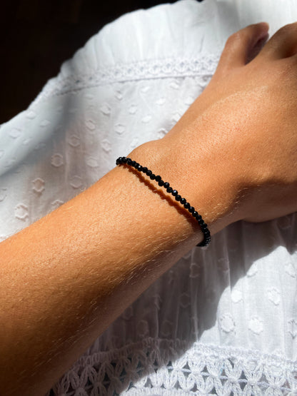 Pulseira de Ônix Natural Facetada