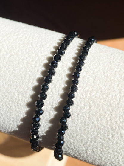 Pulseira de Ônix Natural Facetada