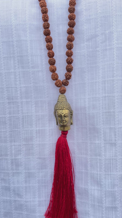 Japamala Sementes de Rudraksha e Pingente Buda