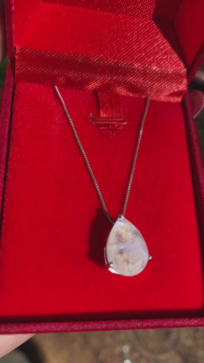 Pingente Gota em Prata 925 Pedra da Lua