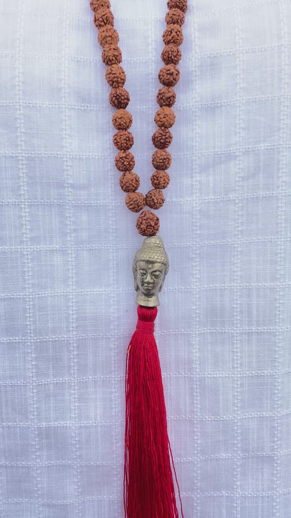 Japamala Sementes de Rudraksha e Pingente Buda
