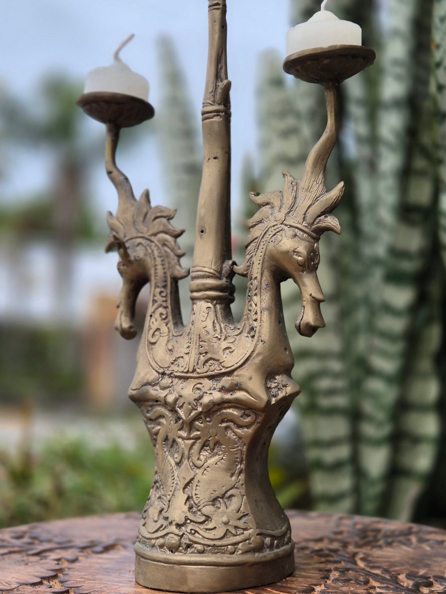 Castiçal Cavalos de Bronze