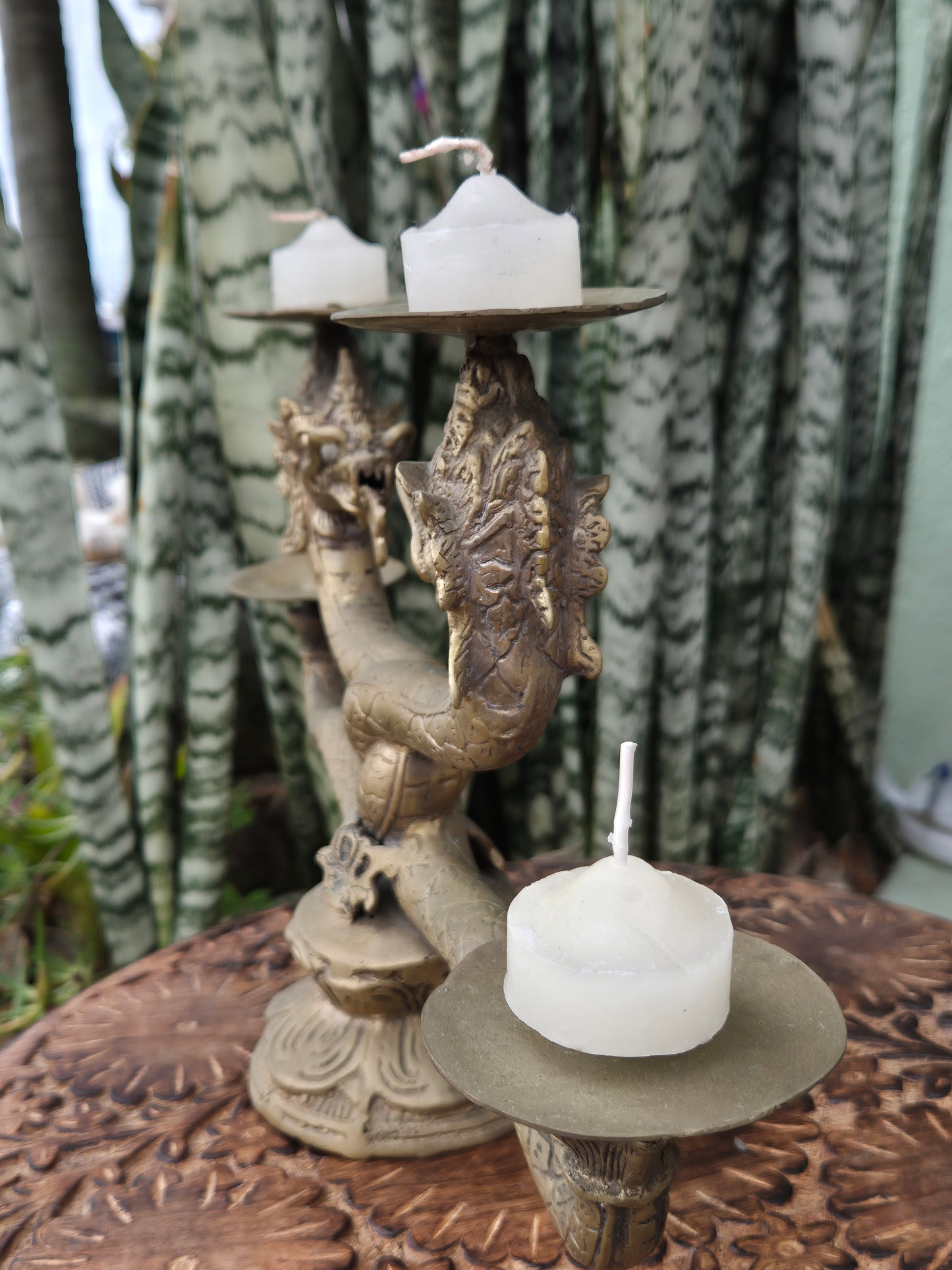 Castiçal Dragões de Bronze