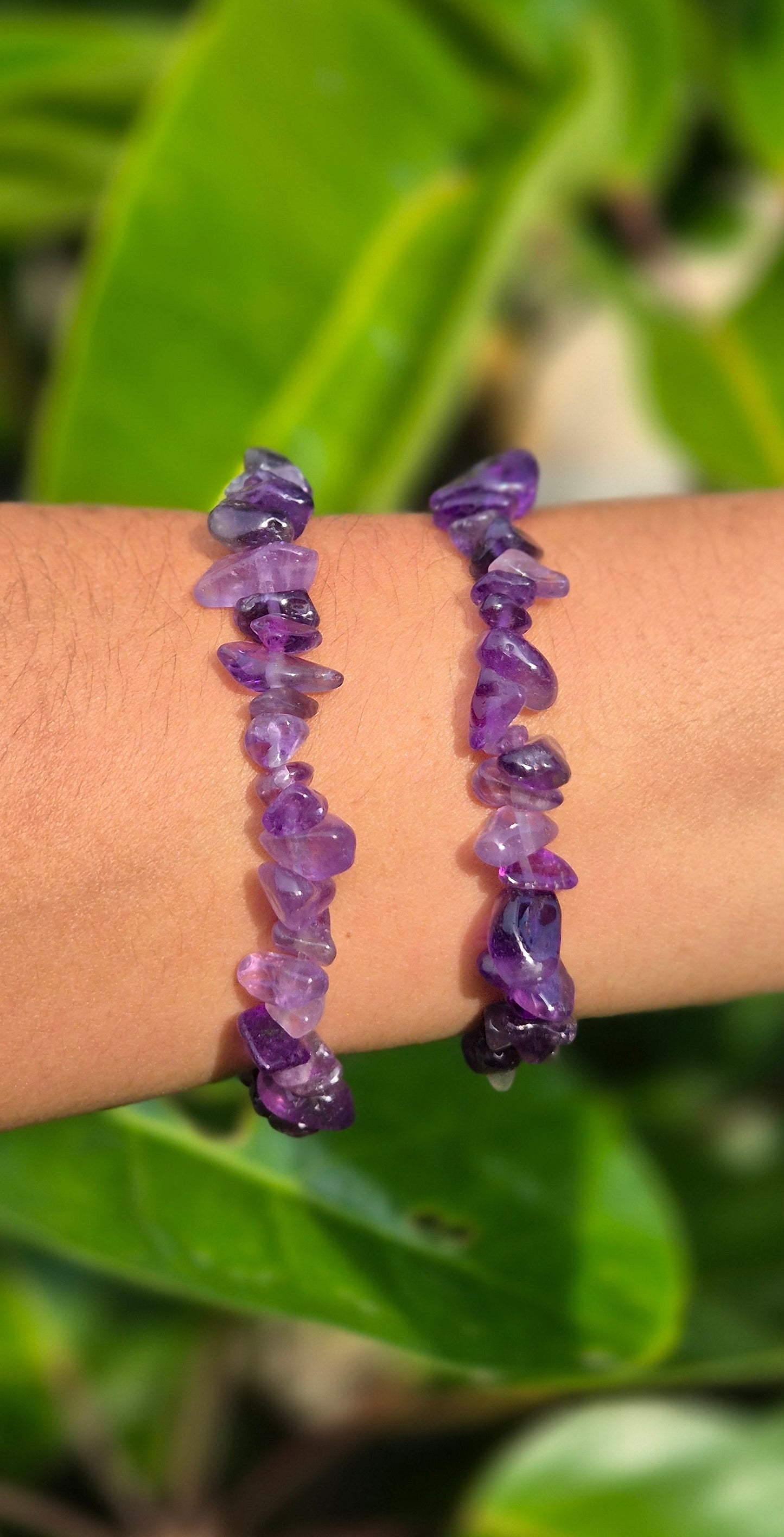 Pulseira de Cascalho de Ametista