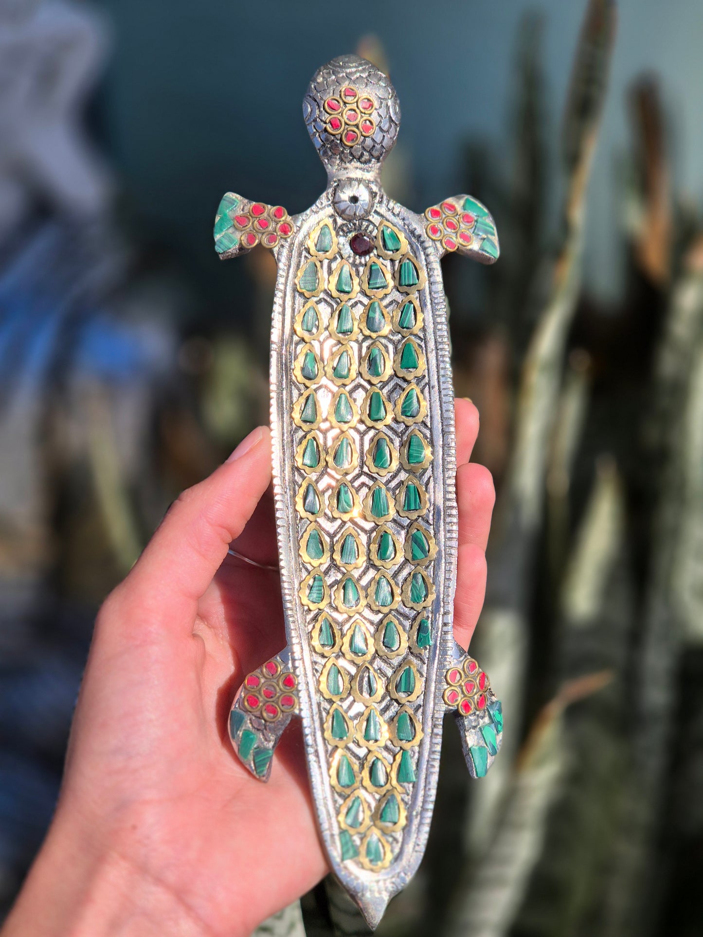 Incensário Tartaruga com Pedras Naturais