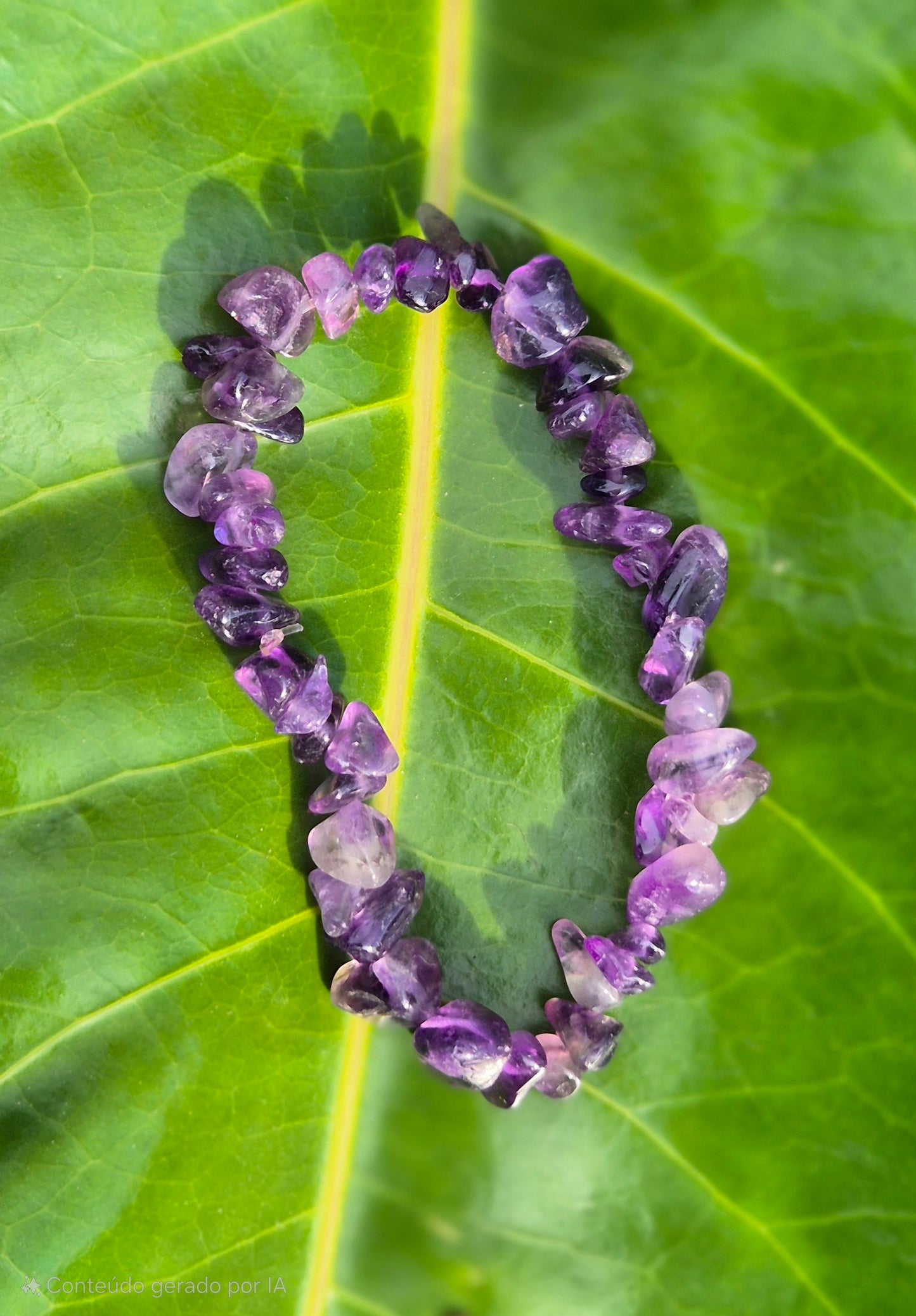 Pulseira de Cascalho de Ametista