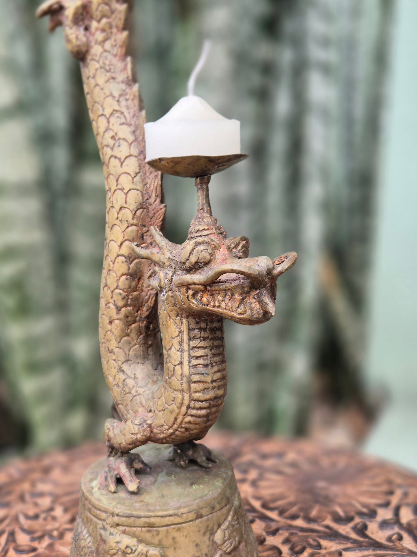 Castiçal Dragão de Bronze