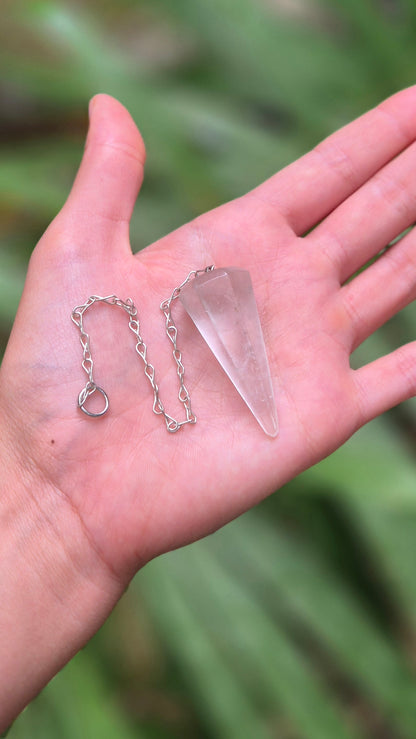 Pêndulo de Quartzo Cristal Natural