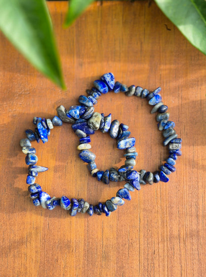 Pulseira de Cascalho de Lápis-Lazúli