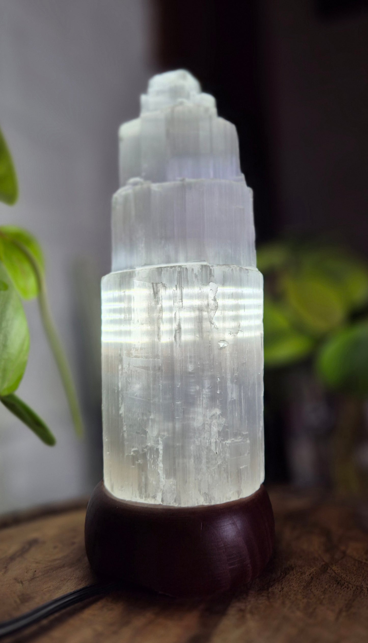 Luminária torre de Selenita - 25cm