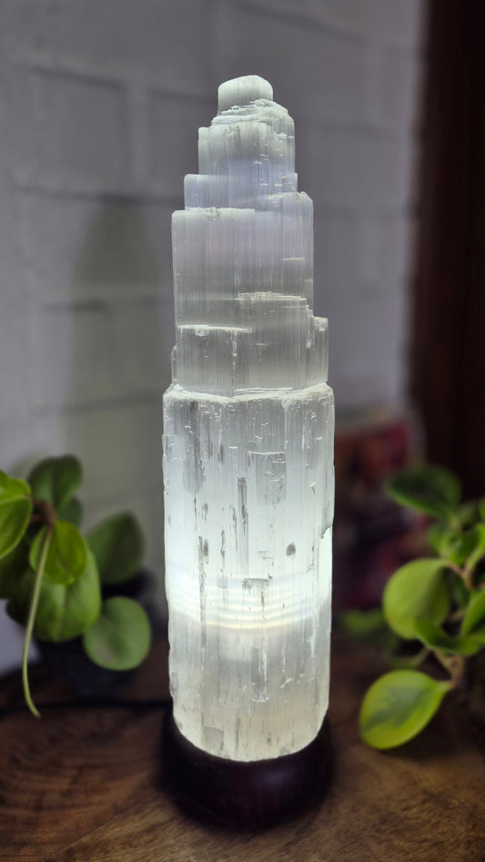 Luminária torre de Selenita - 40cm