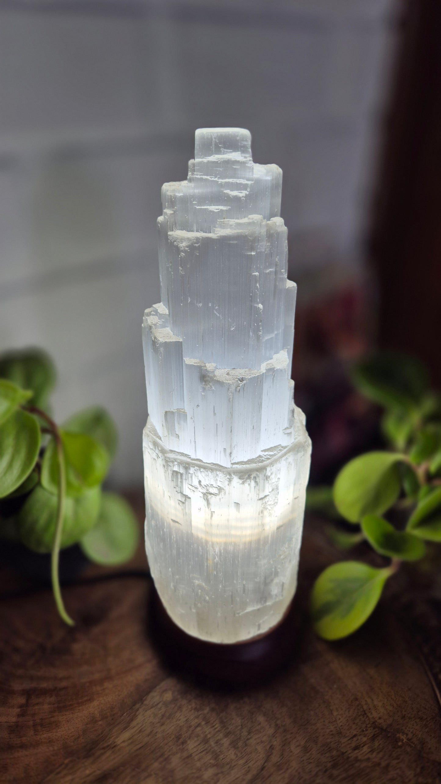 Luminária torre de Selenita - 35cm