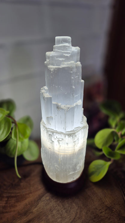 Luminária torre de Selenita - 35cm