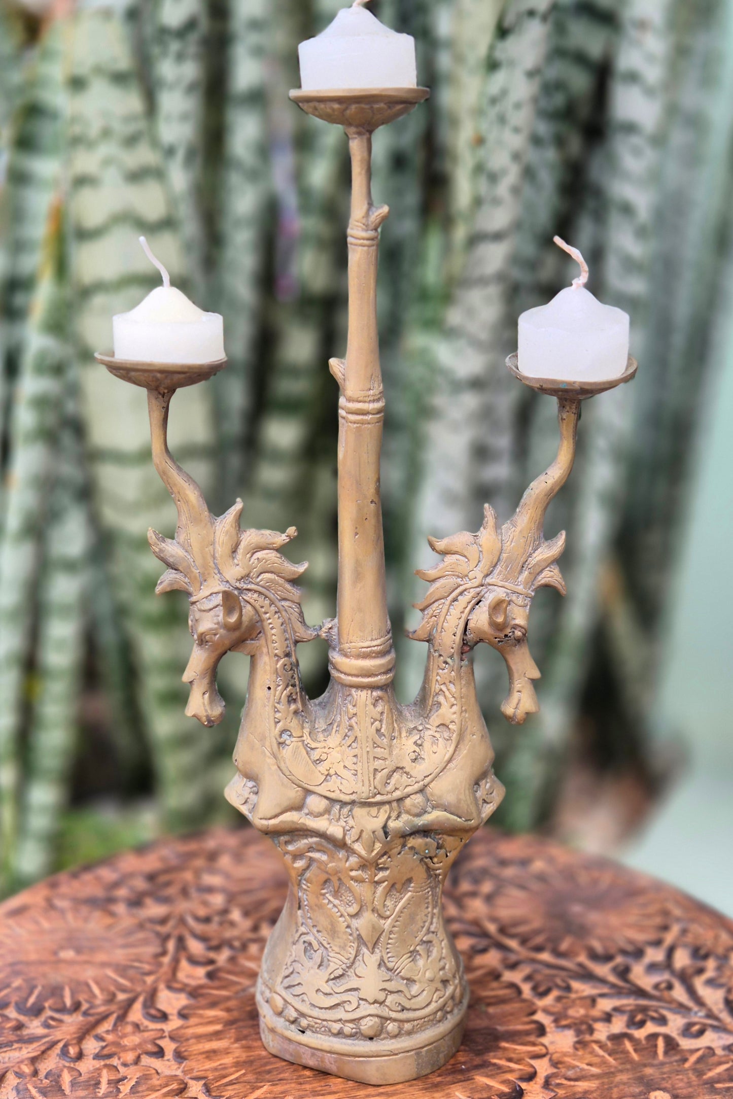 Castiçal Cavalos de Bronze