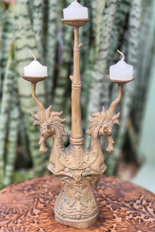 Castiçal Cavalos de Bronze