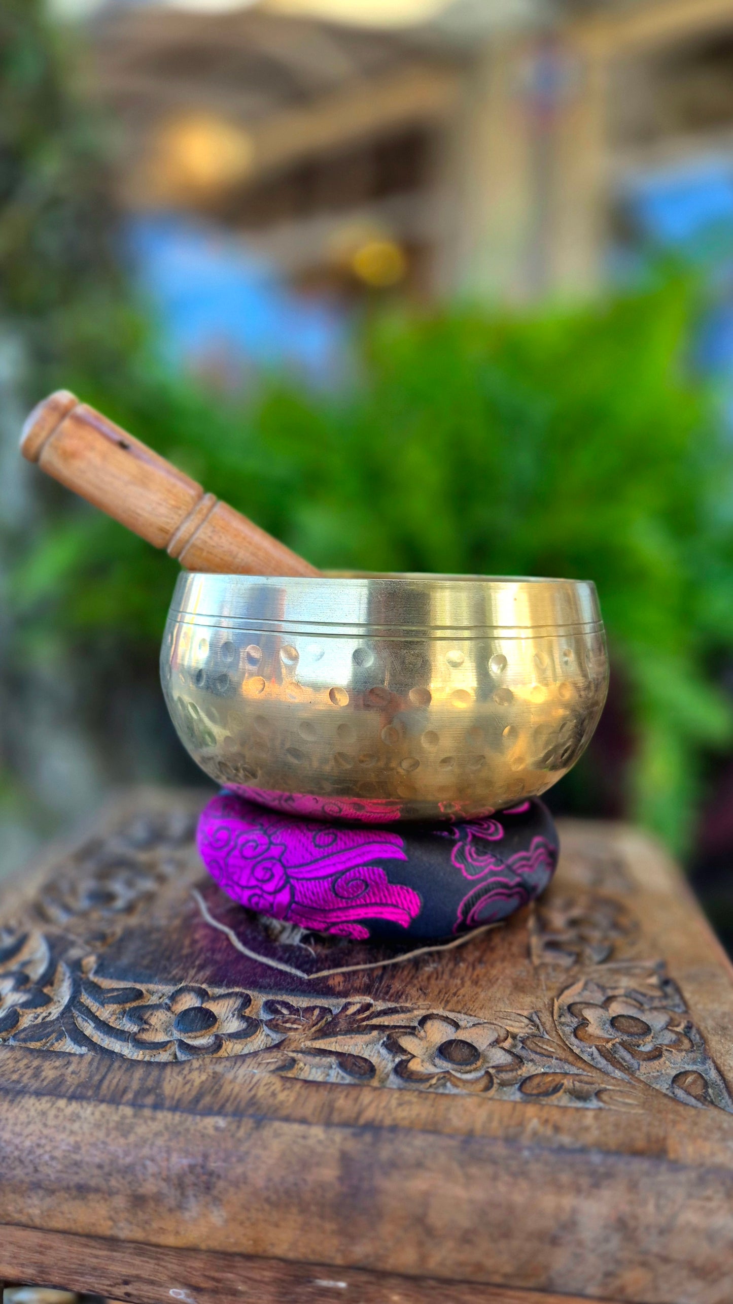 Tigela Tibetana M Dourada